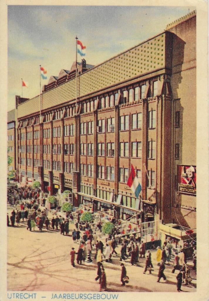 Q2365 oude ongelopen ansichtkaart jaarbeursgebouw Utrecht, Verzenden, 1940 tot 1960, Ongelopen, Utrecht
