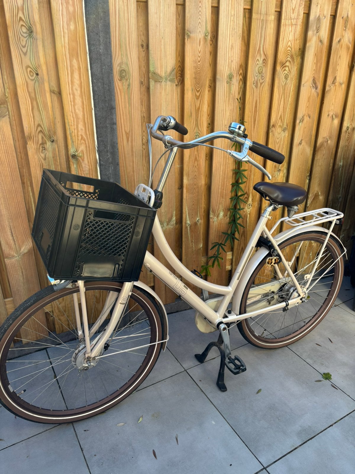Cortina U5 fiets met kinderzitjes en mand, Terugtraprem, 50 tot 53 cm, Ophalen, Overige merken