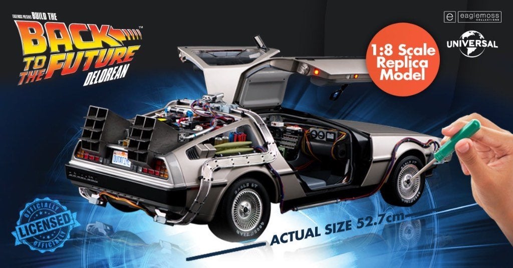 Delorean Back to the Future Scale 1/8 Eaglemoss Ongebouwd, Ophalen, Zo goed als nieuw, 1:5 t/m 1:8, Auto