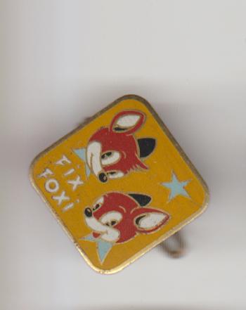 Fix en Foxi strip-tekenfilm emaille vintage broche oranje, Verzenden, Zo goed als nieuw, Overige onderwerpen