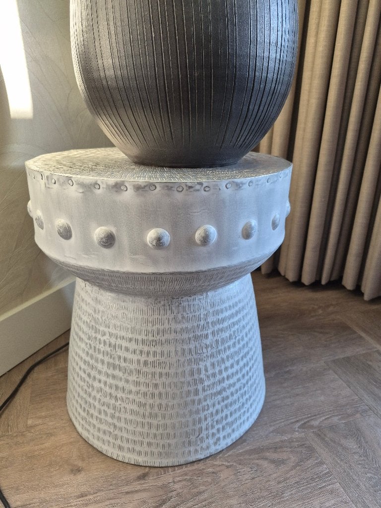 Bijzet tafel alluminium, de Troubadour, Minder dan 55 cm, Gebruikt, Metaal of Aluminium, Rond