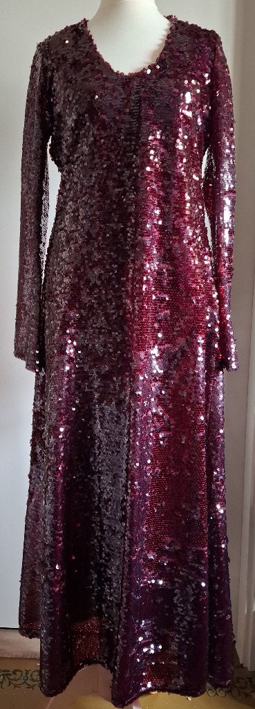 ZARA wijnrode midi/maxi party/club jurk met pailletten mt M, Verzenden, Zara, Nieuw, Maat 36 (S)