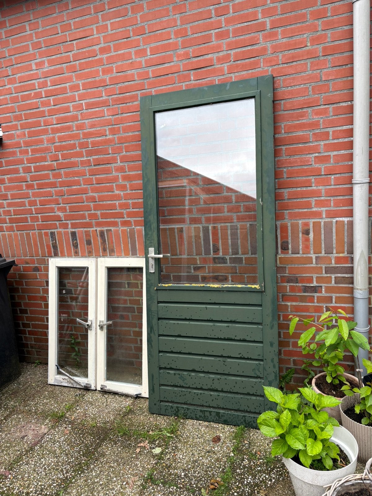 Buitendeur met zijlicht, Doe-het-zelf en Verbouw, Deuren en Horren, Ophalen, Gebruikt, Buitendeur, 200 tot 215 cm
