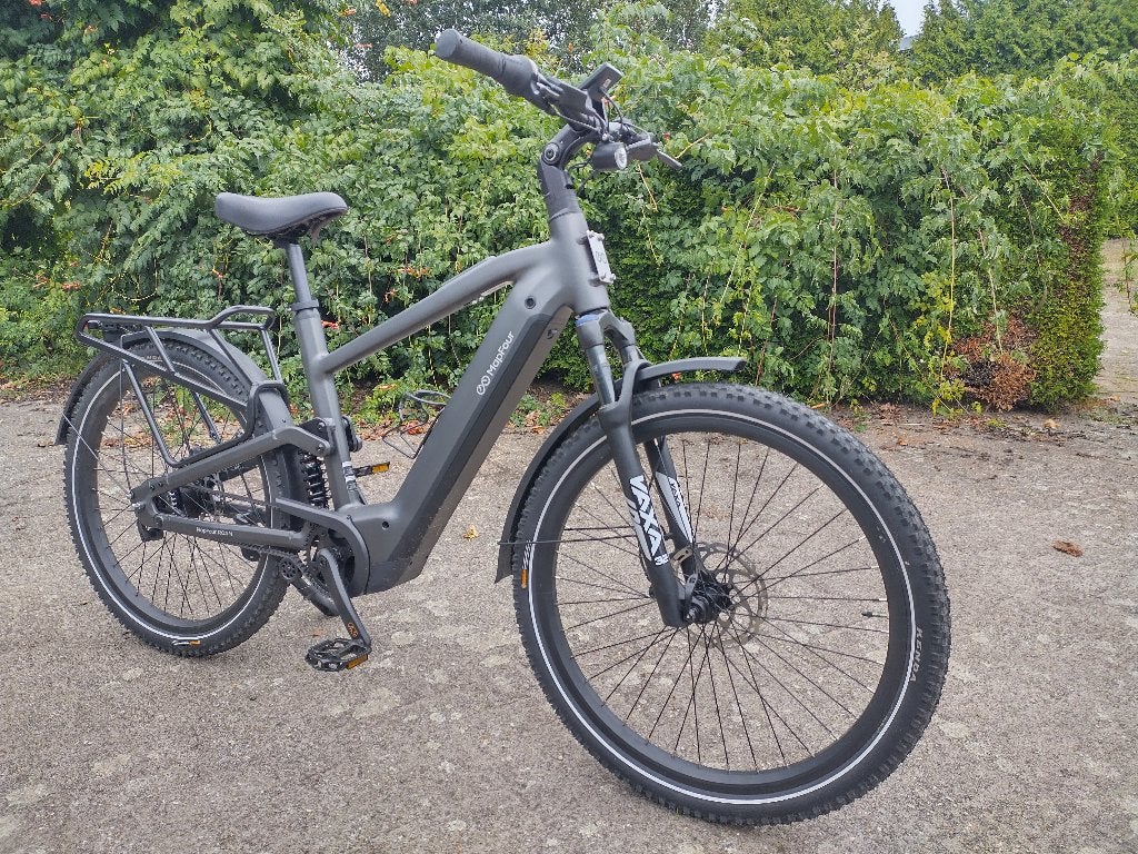 Mapfour Roam: Ebike, Riemaandrijving & volledig geveerd, Zo goed als nieuw, 47 tot 51 cm, 50 km per accu of meer, Ophalen
