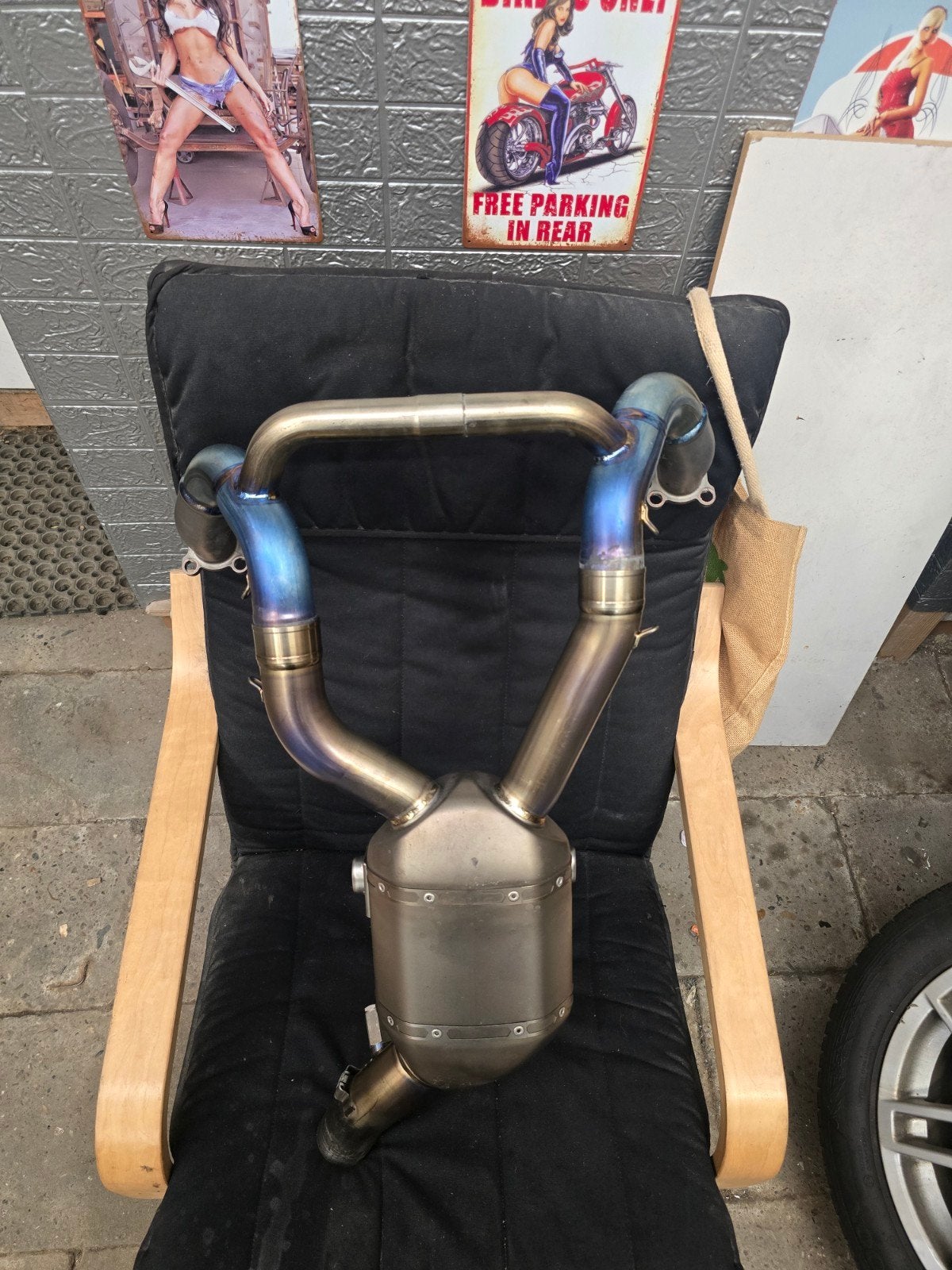 Titanium Akrapovic uitlaat bochten R1300GS / Adventure, Motoren, Ophalen of Verzenden, Gebruikt