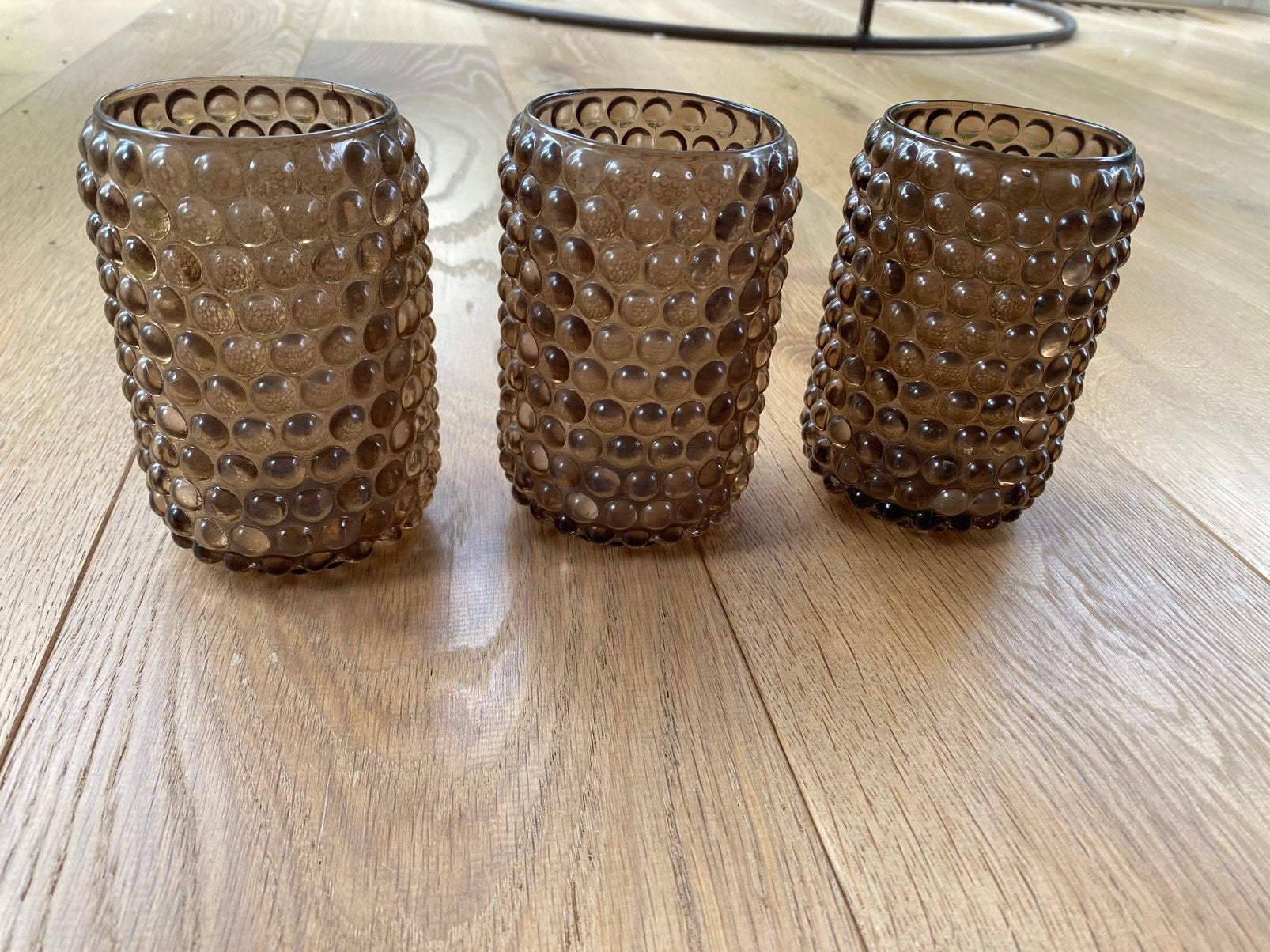 3x Waxinelichthouders 13 cm, Ophalen, Bruin, 13 cm, Waxinelichthouder