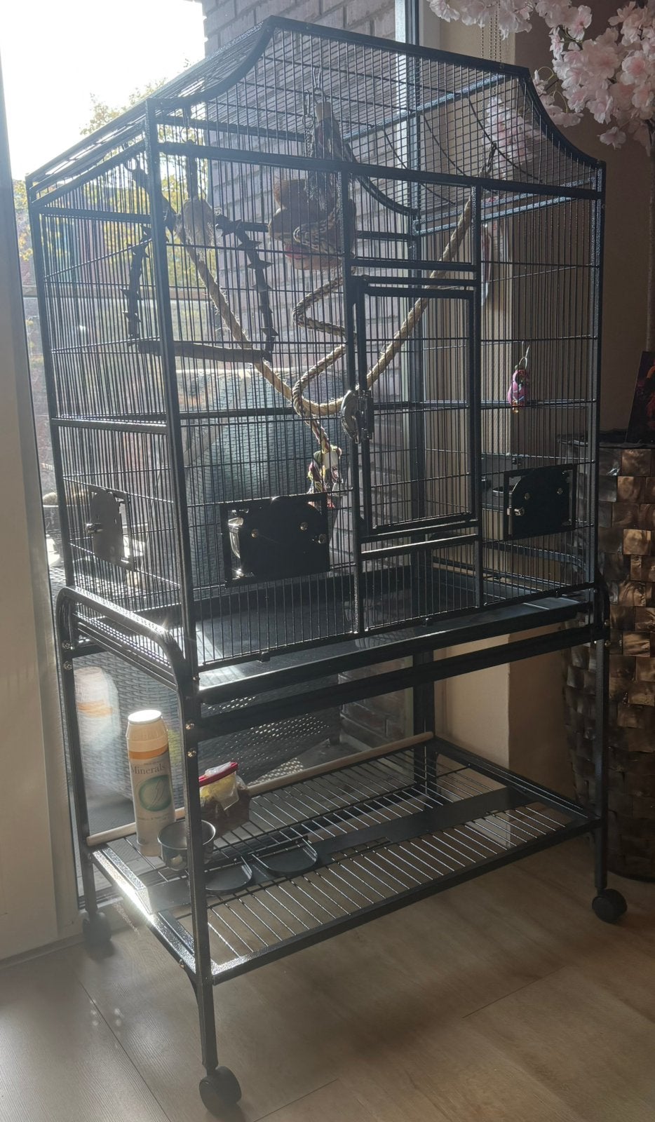 Vogelkooi – zo goed als nieuw, compleet met accessoires, Ophalen, Zo goed als nieuw, Metaal, Vogelkooi