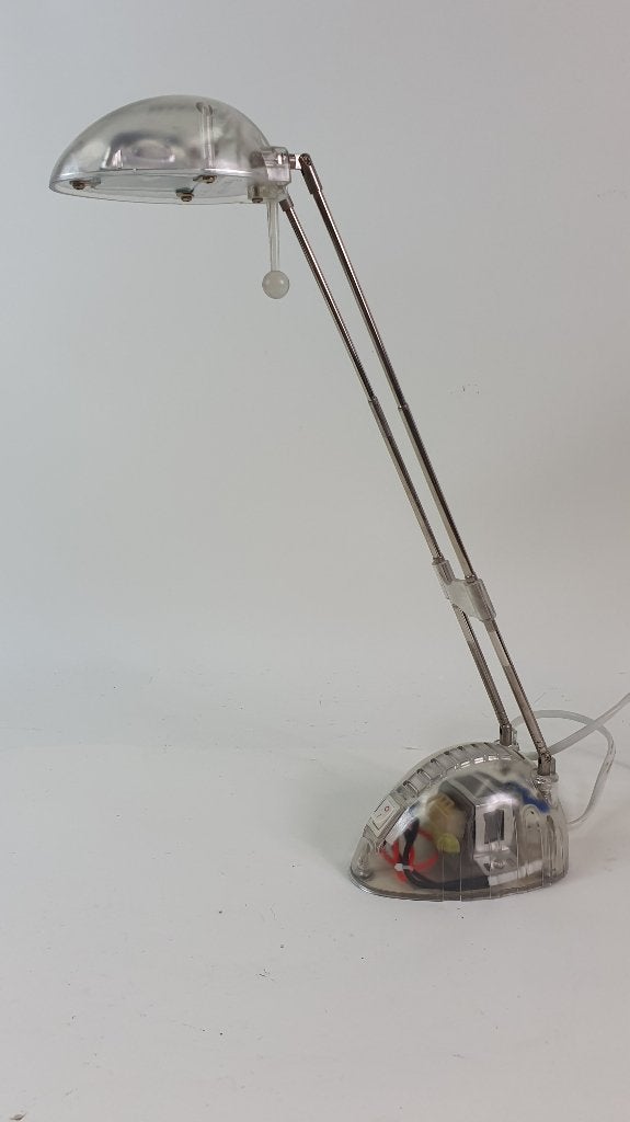 Massive bureaulamp antennes, halogeen. Transparant. 3A6, Tweedehands verkoop, Tweedehands verkoop, Gebruikt, Ophalen of Verzenden