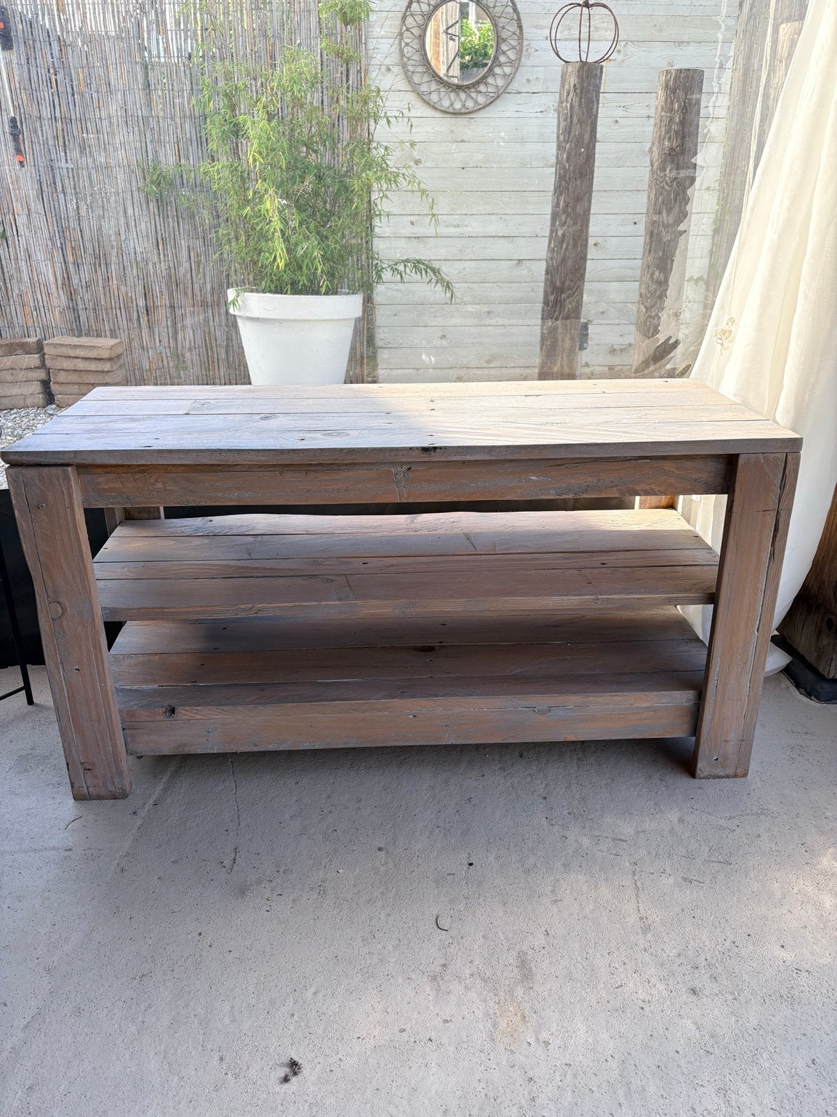 Greywash tv-meubel/sidetable, Ophalen, Gebruikt, 100 tot 150 cm, Minder dan 100 cm