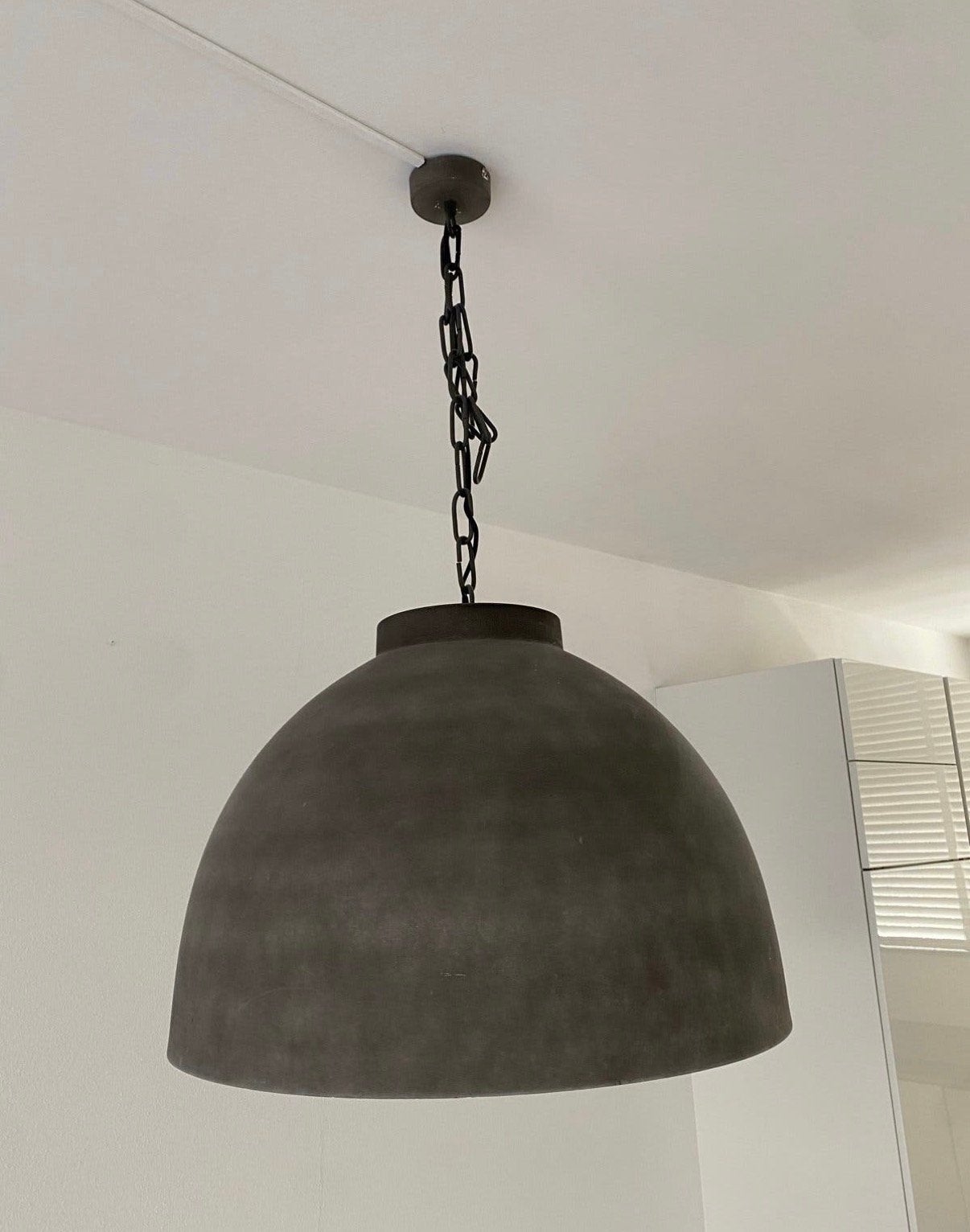Grote hanglamp - Grijze betonlook, Ophalen, Gebruikt, Steen/keramiek