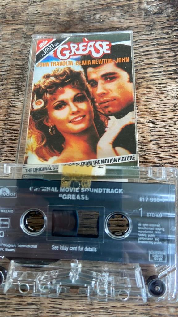 Grease, Cd's en Dvd's, Cassettebandjes, Ophalen, Zo goed als nieuw, Overige genres, 1 bandje