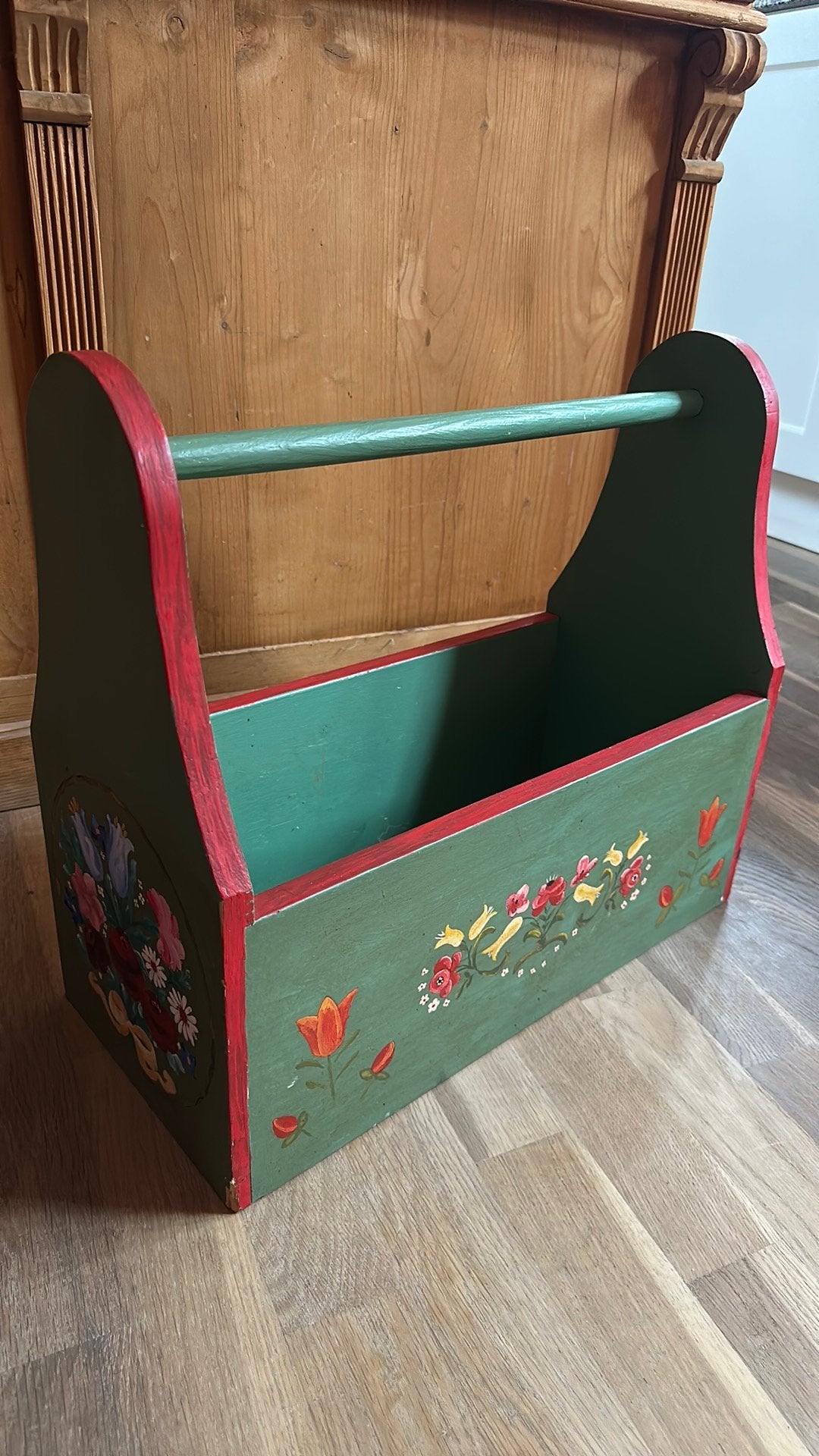 Grote houten trog / bak beschilderd, Ophalen, Zo goed als nieuw, Overige typen