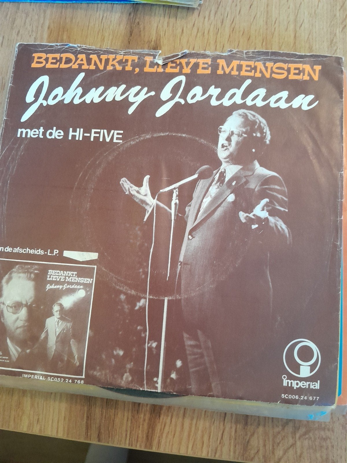 johnny jordaan 7 inch bedankt lieve mensen, Ophalen of Verzenden, Zo goed als nieuw, Nederlandstalig