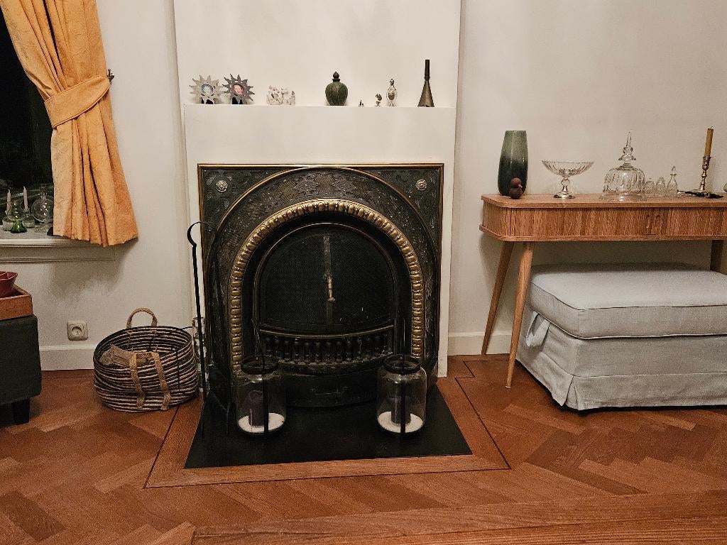 Antieke gietijzeren haard – Art Nouveau / Victoriaanse stijl, Ophalen