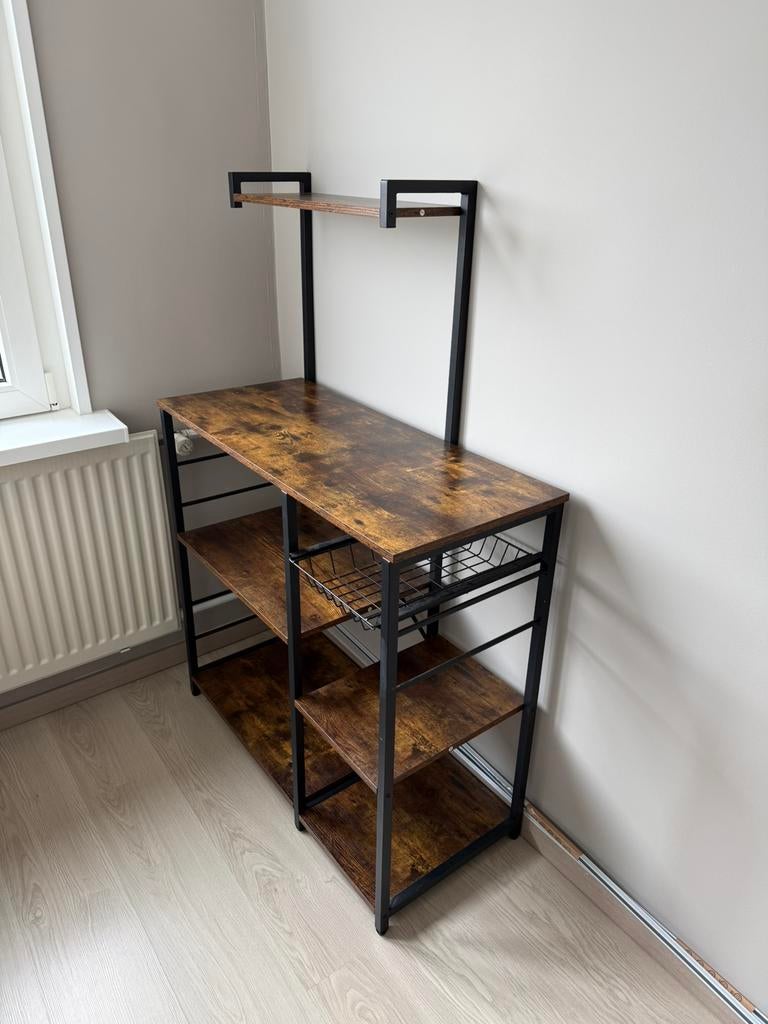 Keukenkast - Magnetronkast - Metaal - Hout - 90 x 40 x 132, Huis en Inrichting, Ophalen of Verzenden, Zo goed als nieuw
