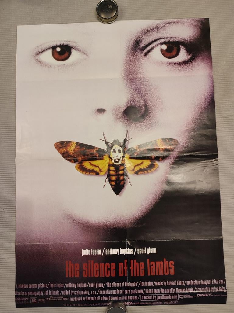 THE SILENCE OF THE LAMBS Originele Filmposter Bioscoop., Ophalen of Verzenden