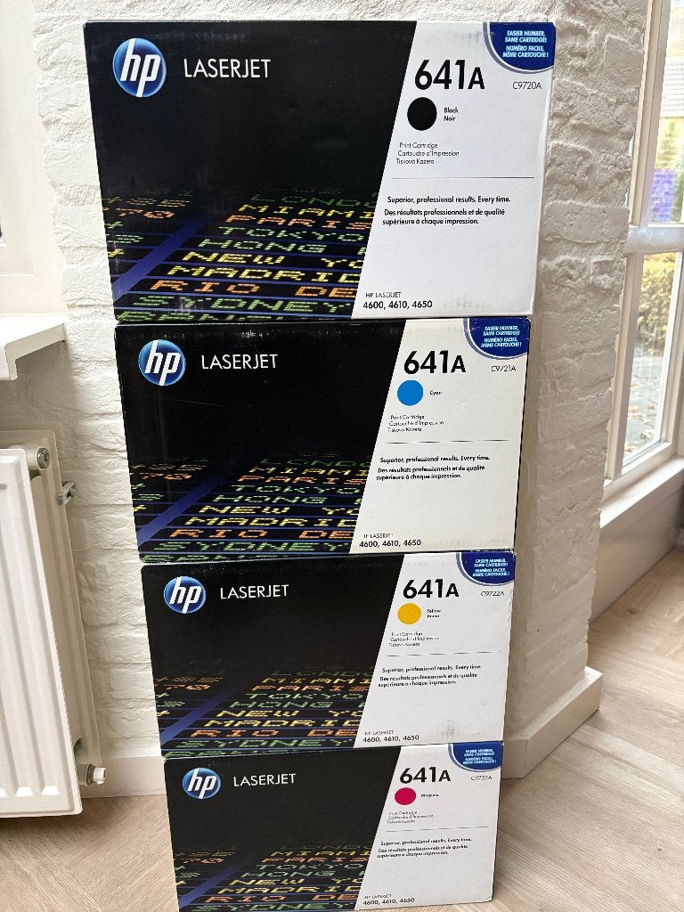 4 toners HP C9720A-C9721A-C9722A-C723A HP 641A HP 4600-4610, Computers en Software, Printerbenodigdheden, Ophalen of Verzenden