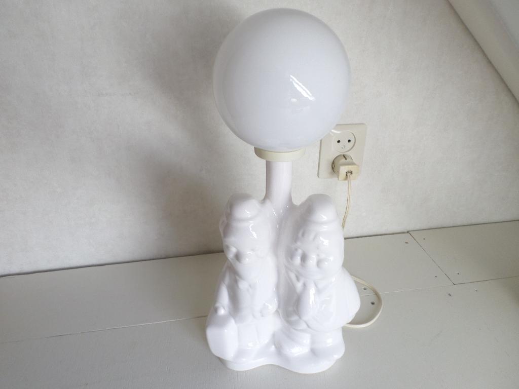 Laurel & Hardy Tafellamp - Keramiek Witte Lantaarn, Ophalen of Verzenden, Zo goed als nieuw, Overige materialen, Minder dan 50 cm