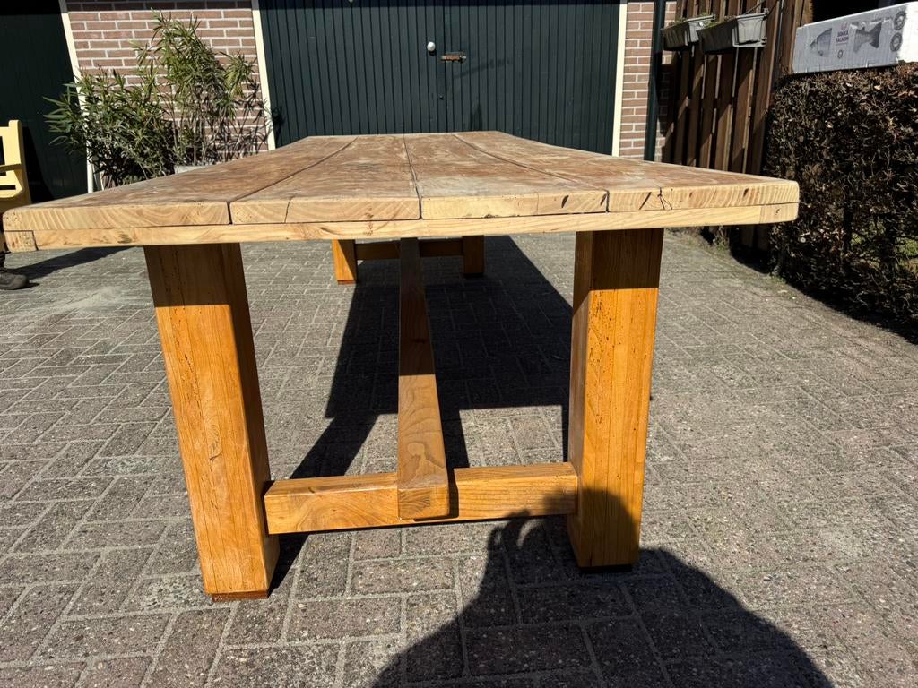 Terras tafel, Ophalen, Gebruikt, Rechthoekig, Hout
