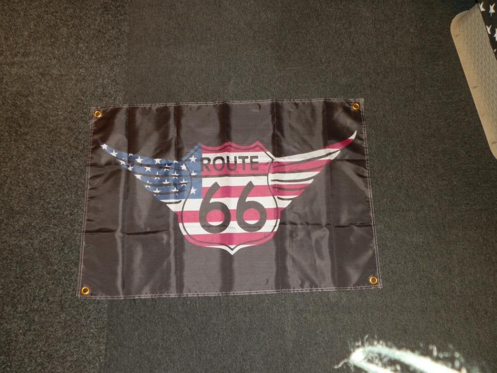Vlaggen Route 66 nieuw 60x90 cm motorcycles, Ophalen of Verzenden, Nieuw