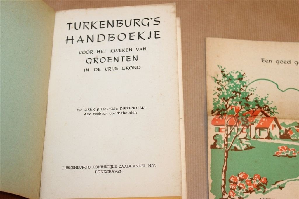 Turkenburg's Handboekje voor Groenten — Vintage [1946], Ophalen of Verzenden, Gelezen, Moestuin