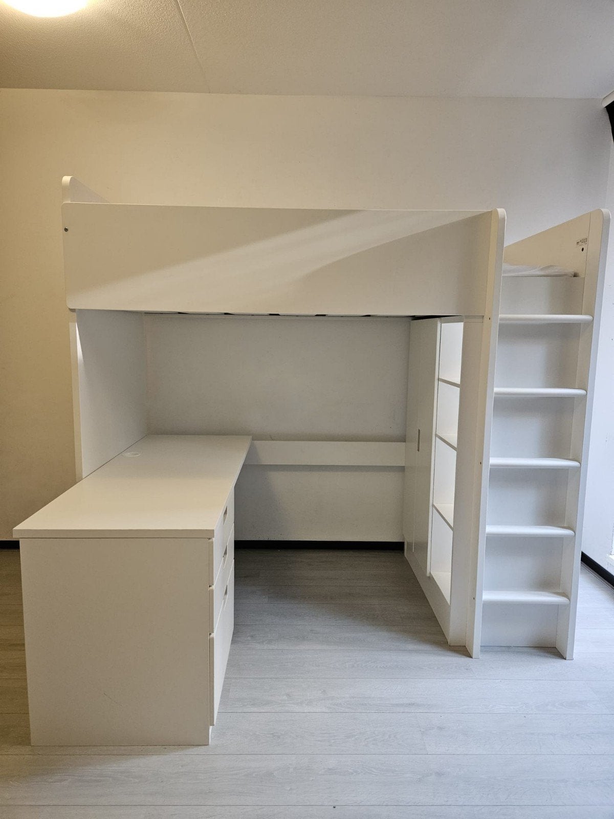 Ikea Smastad Hoogslaper met bureau en kast - wit, Ophalen, Eenpersoons, Zo goed als nieuw, 200 cm
