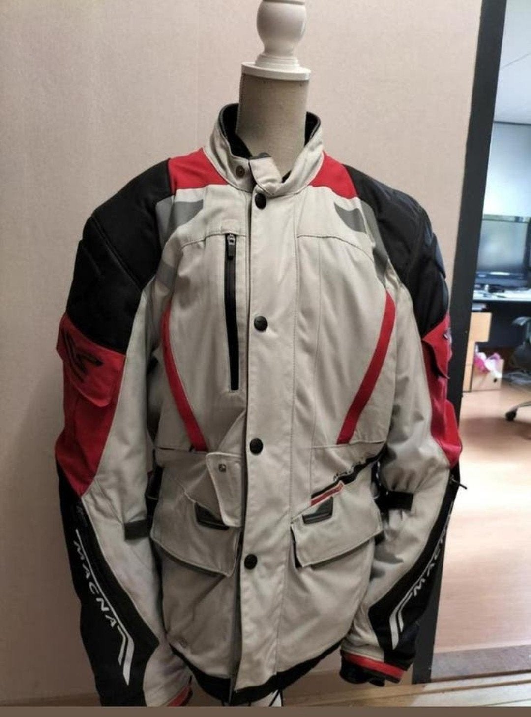 Macna motorjas 2XL met voering en bescherming, Ophalen, Jas | textiel, Heren, Tweedehands