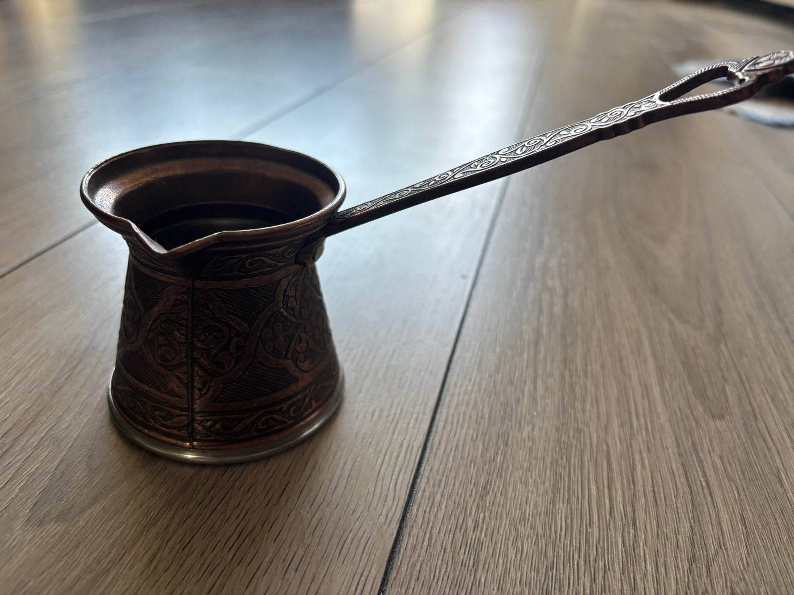 Koperen Turkse Koffiepot nieuw, Overige typen, Ophalen of Verzenden, Zo goed als nieuw, Metaal