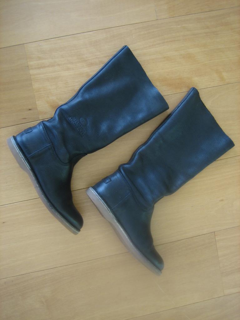 Stoere zwarte leren laarzen SHABBIES AMSTERDAM 38 snazzeys, Hoge laarzen, Verzenden, Zwart, Zo goed als nieuw