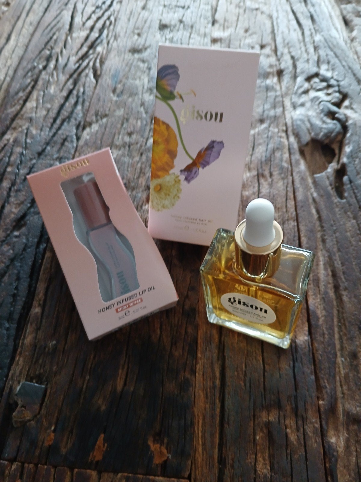 Gisou Honey Infused Set: Haarolie (50ml) & Lipolie, Ophalen of Verzenden, Nieuw