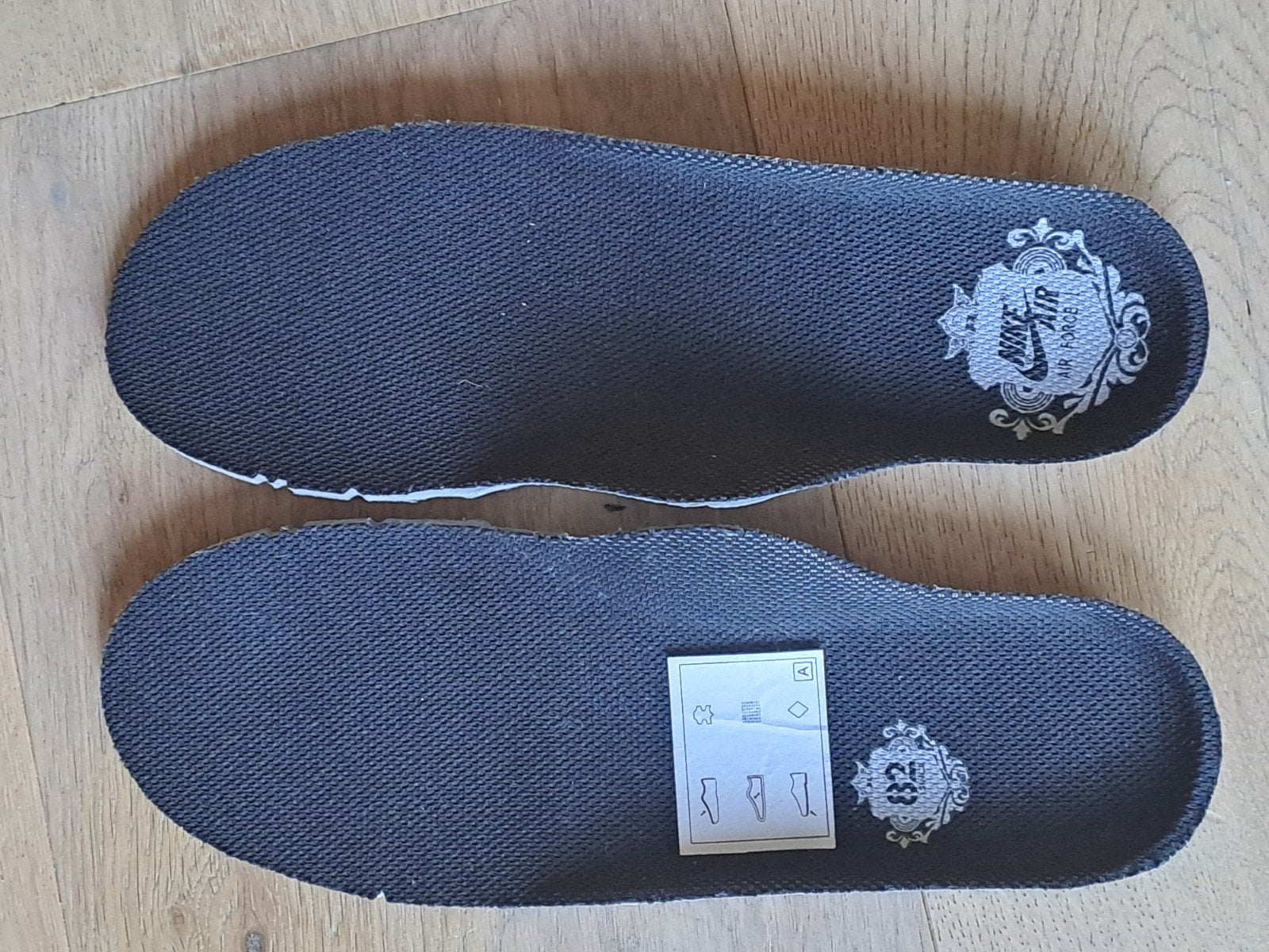 Nike Air Force inlegzolen, lengte 24,3 cm, maat 5, Ophalen of Verzenden, Gedragen, Wit