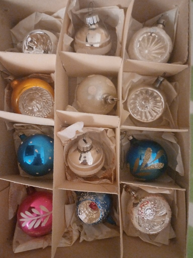 Kerstballen vintage, Ophalen of Verzenden