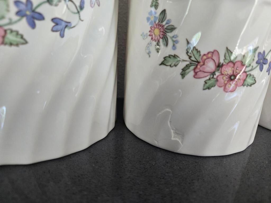 Vintage voorraadpotten set - Biscuits, Coffee, Tea, Sugar, Ophalen of Verzenden