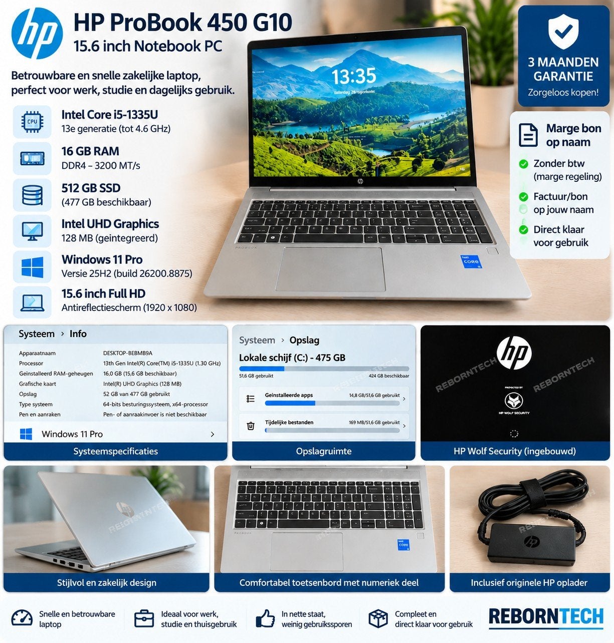 HP 450 g10 13e gen 16gb ram 512gb ssd