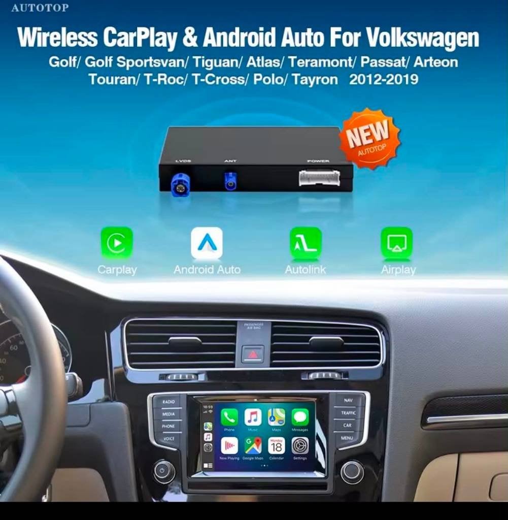 Draadloze Carplay Android Auto voor VW Volkswagen Golf, Auto diversen, Autonavigatie, Ophalen, Gebruikt