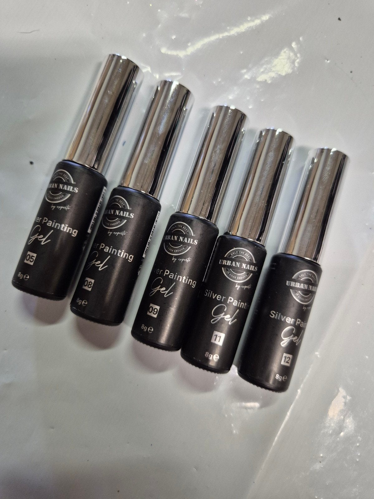 Nieuw Urban Nails 5x silver painting gel (fine liner gel) 2, Overige kleuren, Nieuw, Ophalen of Verzenden, Handen en Nagels