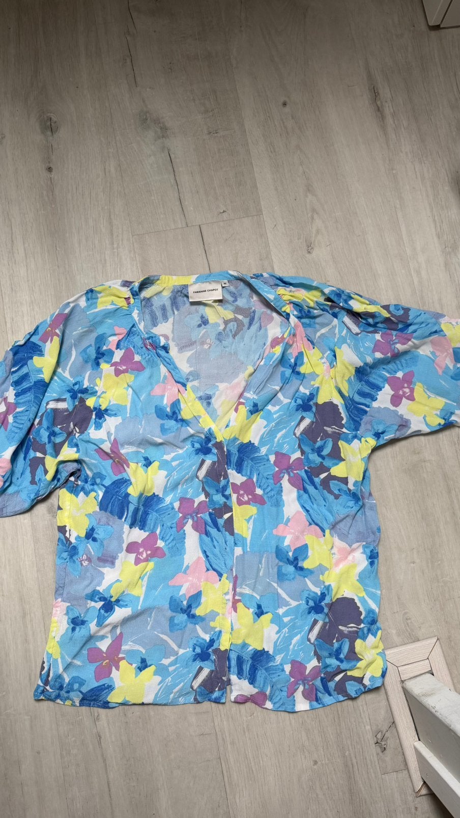 Fabienne Chapot blouse, Maat 38/40 (M), Blauw, Ophalen of Verzenden, Zo goed als nieuw