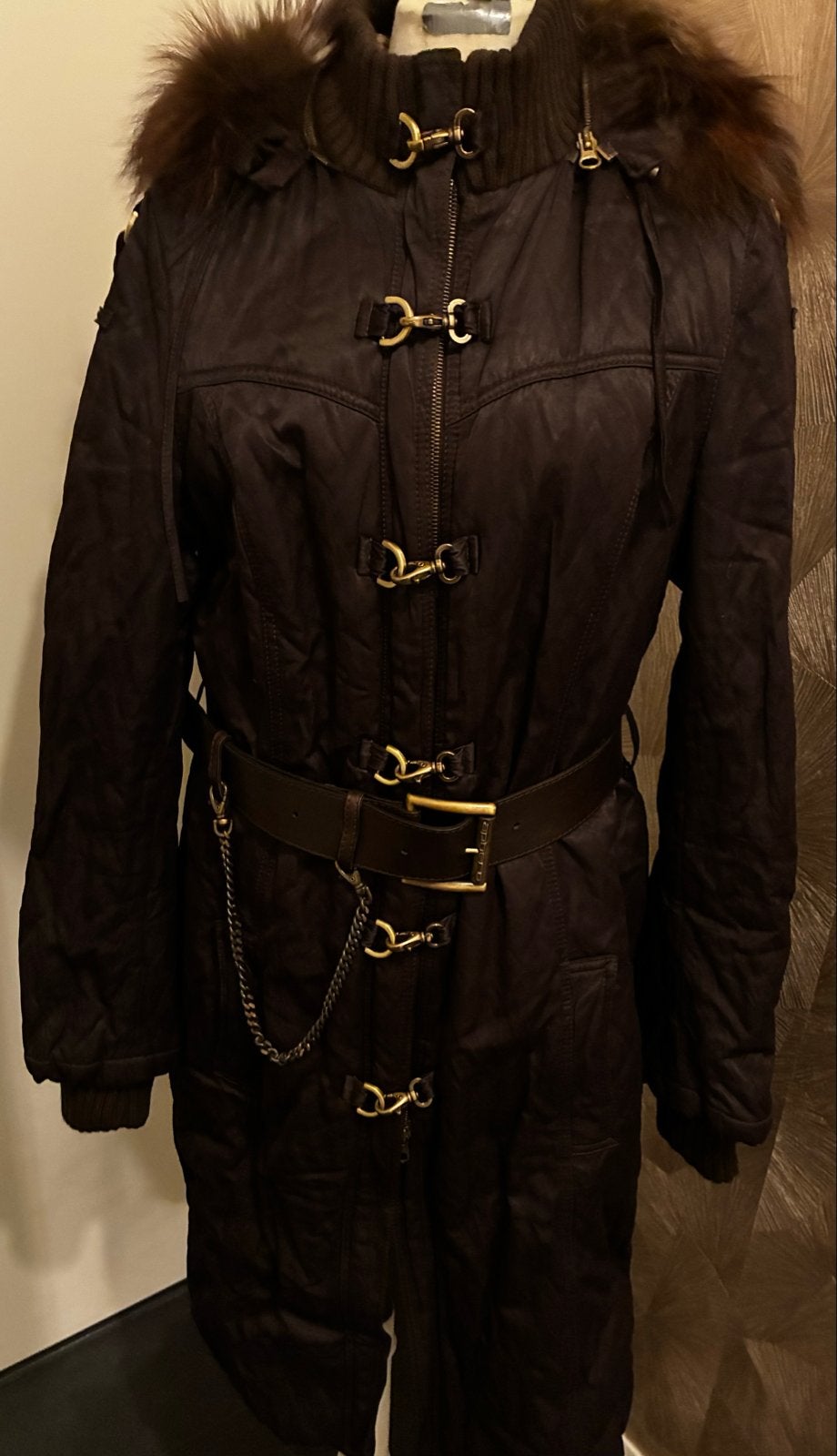 Stoere Aphero mantel maat 40 - Top staat, Kleding | Dames, Ophalen of Verzenden, Gedragen, Maat 38/40 (M), Bruin