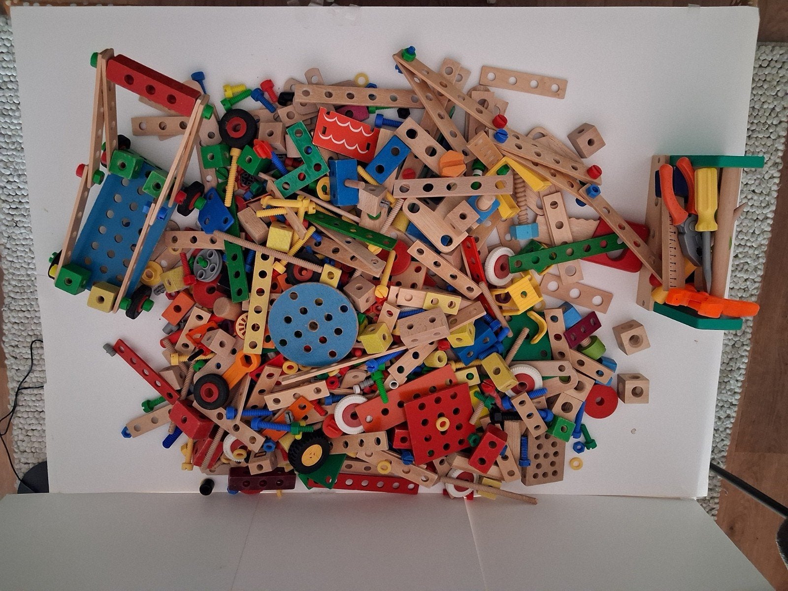 Grote partij houten constructiespeelgoed, Ophalen of Verzenden, Gebruikt, Overige merken