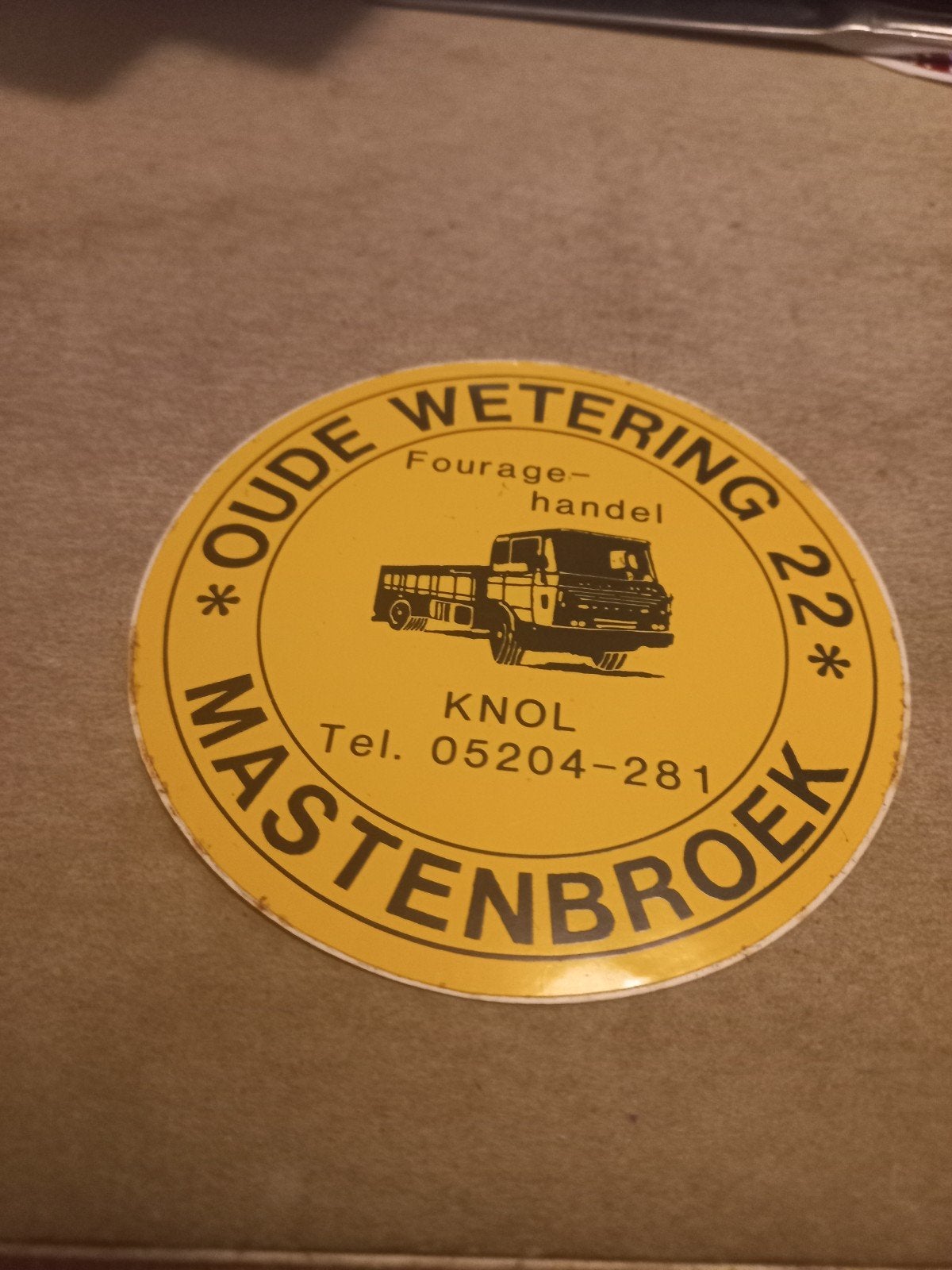Vintage Reclame Sticker Knol Fouragehandel Oude Wetering, Ophalen of Verzenden