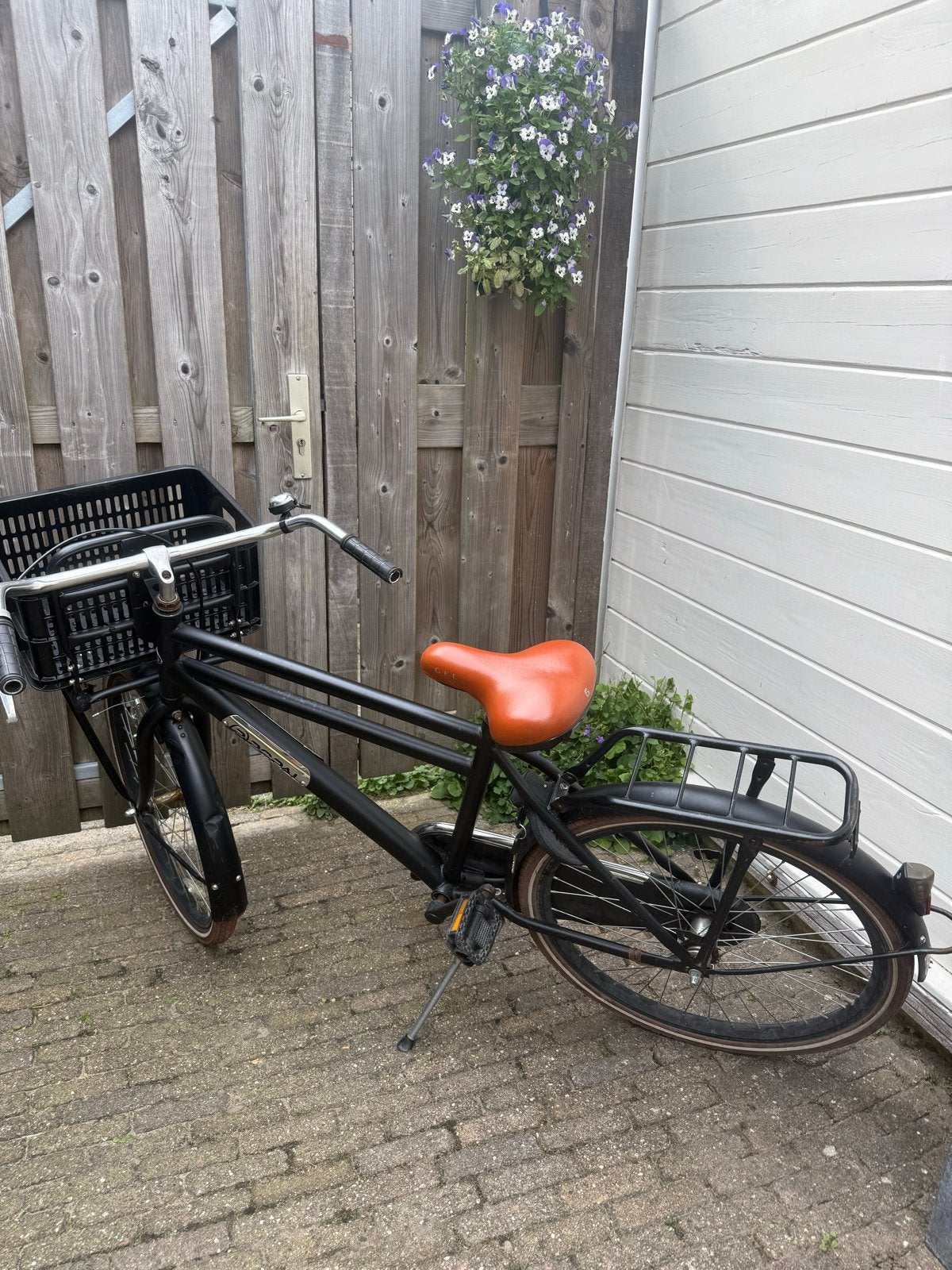 24-inch jongens fiets Popal met krat, Ophalen of Verzenden, Gebruikt, 24 inch, Handrem