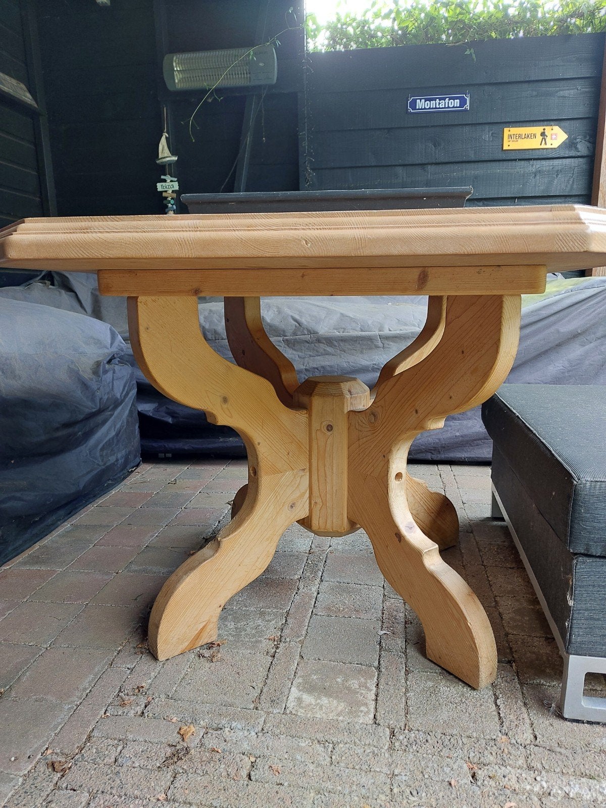 Houten tafel 90x120 cm, 70 cm hoog - lichte schade, Gebruikt, 100 tot 150 cm, Vier personen, Rechthoekig