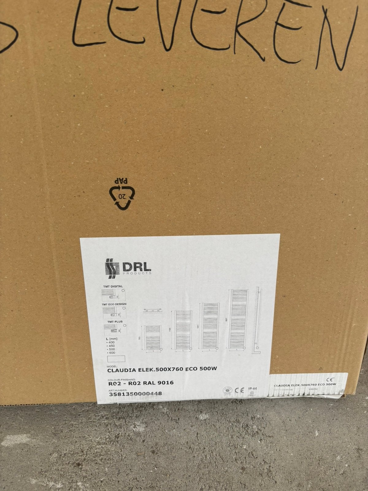 Nieuwe DRL Claudia elektrische badkamerradiator 500W, Ophalen, 500 tot 800 watt, Radiator, Nieuw