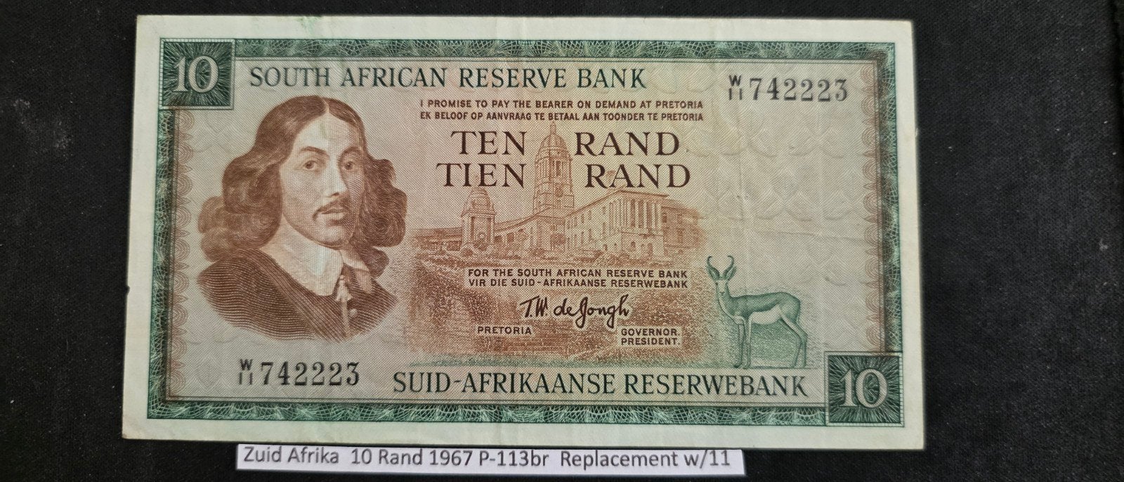 Zuid-Afrika 10 Rand 1967 P-113br Vervanging W/11, Postzegels en Munten, Ophalen of Verzenden