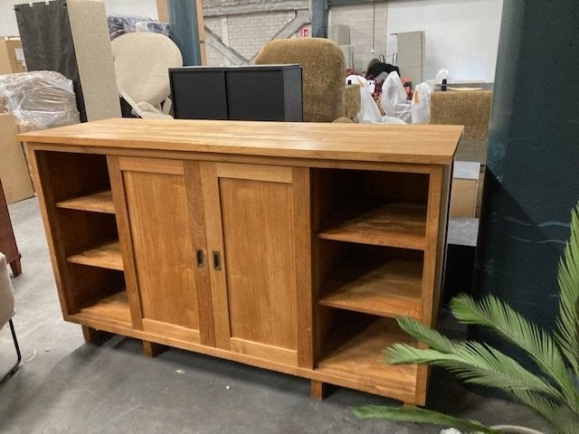 dressoir tv meubel wandmeubel massief eiken ALS NIEUW