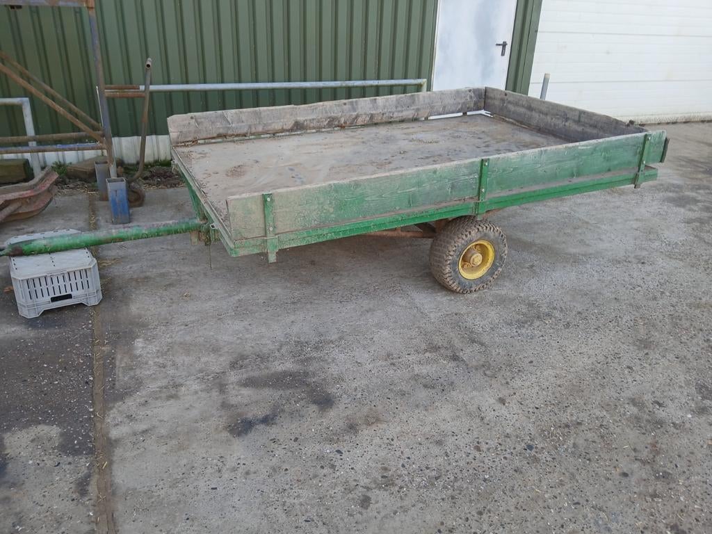 Robuuste enkelassige aanhangwagen - Ideaal voor tuin/erf, Ophalen of Verzenden, Gebruikt