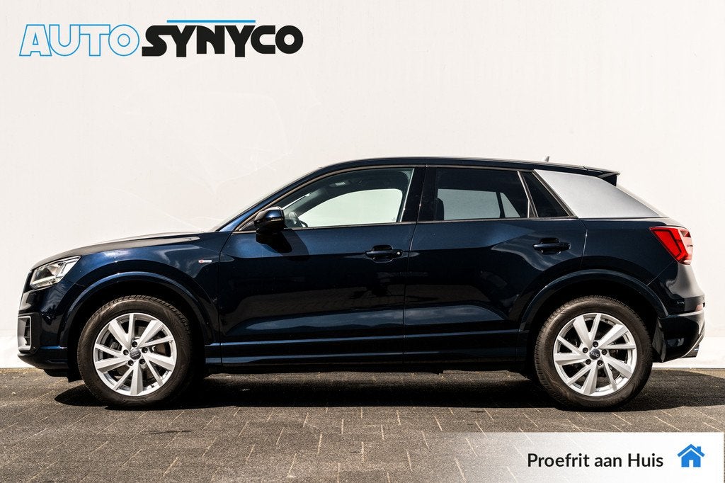 Audi Q2 2.0 TFSi Quattro Automaat Sport Pro Line S | Sportst, Auto's, Audi, Gebruikt, Blauw, Leder en Stof, Bedrijf