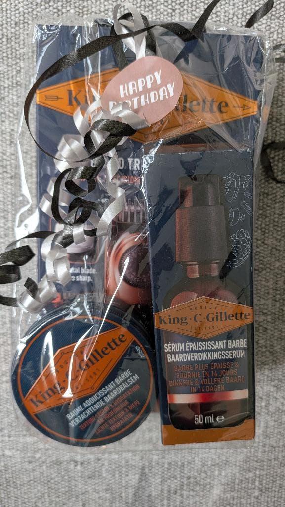 King C Gillette cadeauset, baardtrimmer, balsem en serum, Ophalen, Nieuw, Scheren en Epileren