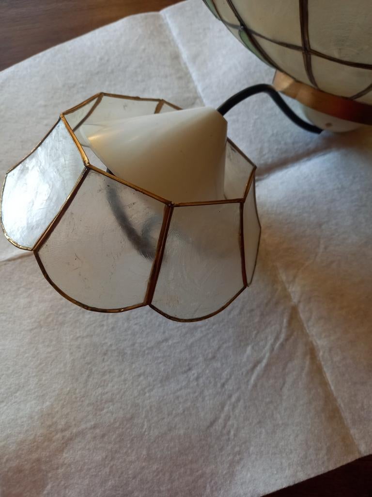 Tiffany-stijl lampenkap van parelmoer en Capiz schelpen, Ophalen