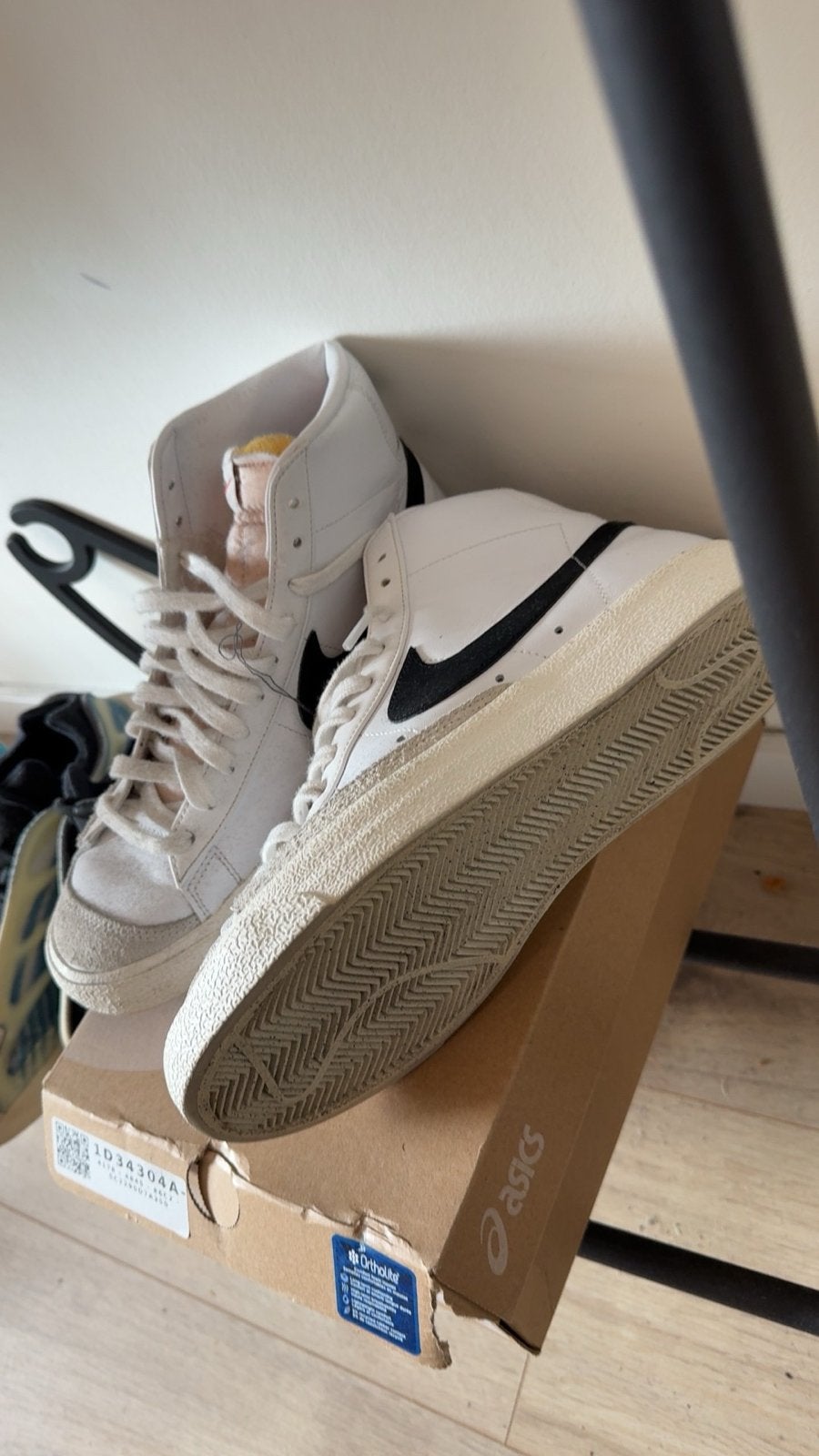 Nike Blazer Mid '77 Vintage White Black sneakers, Ophalen, Gedragen, Wit, Sneakers of Gympen